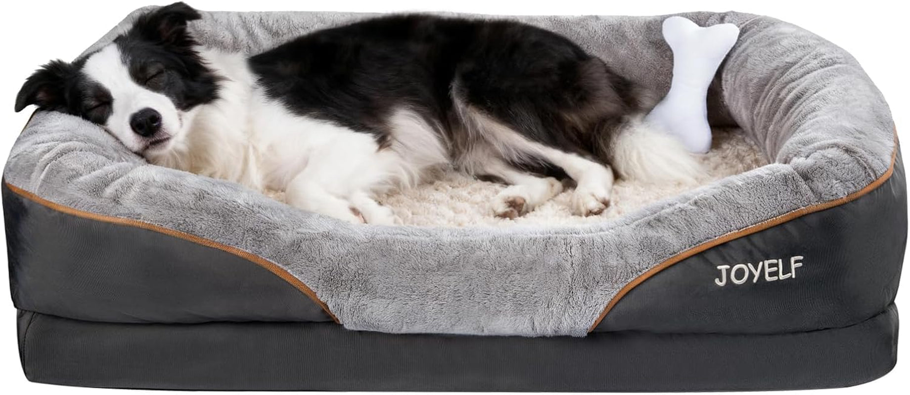 Large Orthopedic Memory Foam Dog Bed with Removable Washable Cover and Complimentary Squeaker Toy