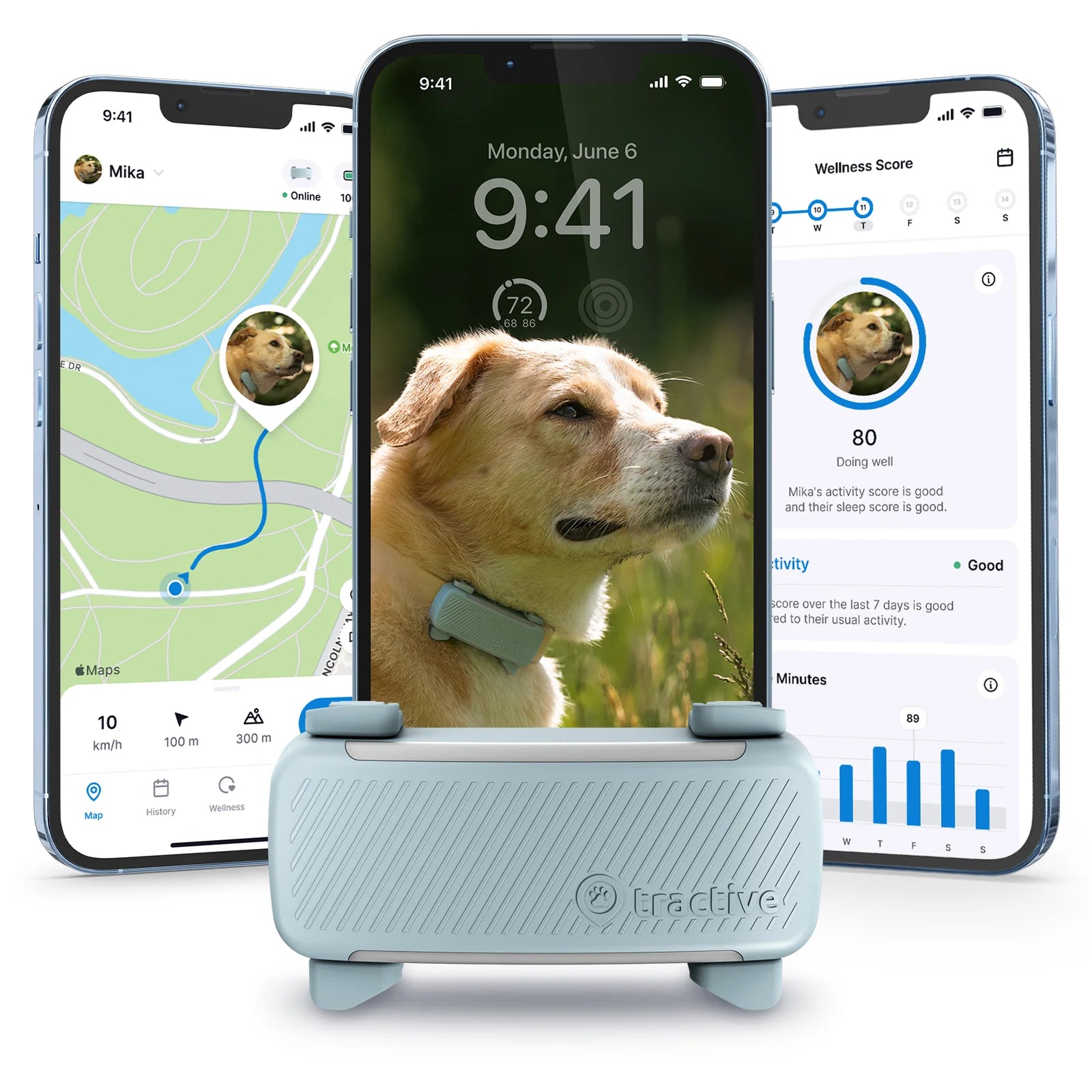 Rastreador Inteligente GPS Para Perro Con Monitoreo De Signos Vitales (Menta)