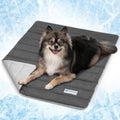 Cooling Mat for Dog, Premium Pet Cooling Blanket for Crate Kennel, Indoor Cat Cool Sleeping Pad, Q-MAX Cold Sofa Couch Cover for Summer (Gray/Light Grey, Small (24X32))