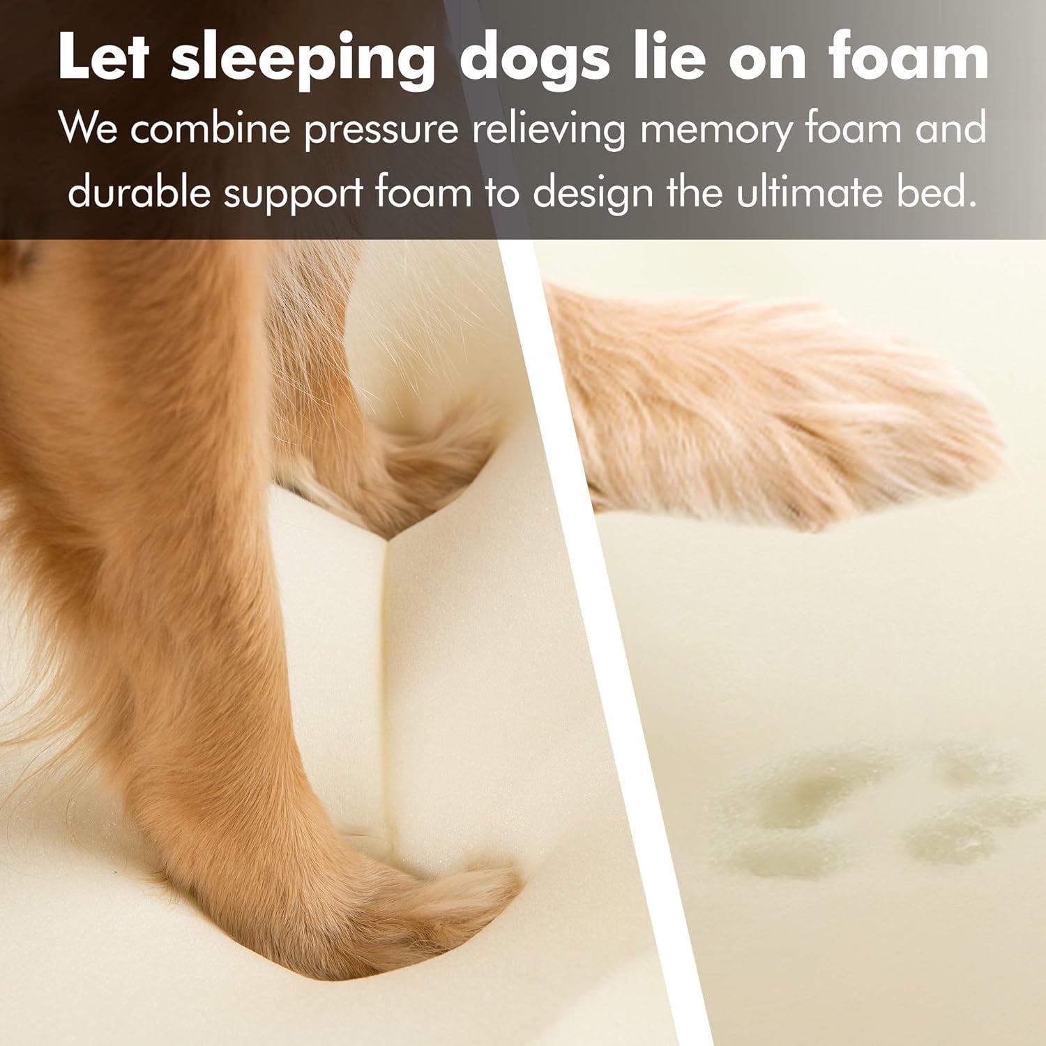 Orthopedic Memory Foam Small Dog Bed with Calming Couch Design, Wall Rim Pillow, Water-Resistant Liner, Washable Cover, and Non-Slip Bottom in Khaki Beige